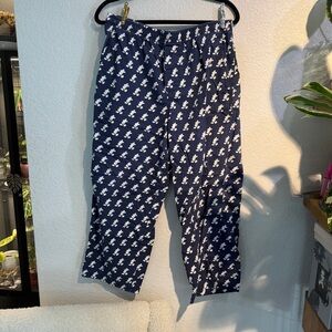 Navy blue Mickey printed cotton pants